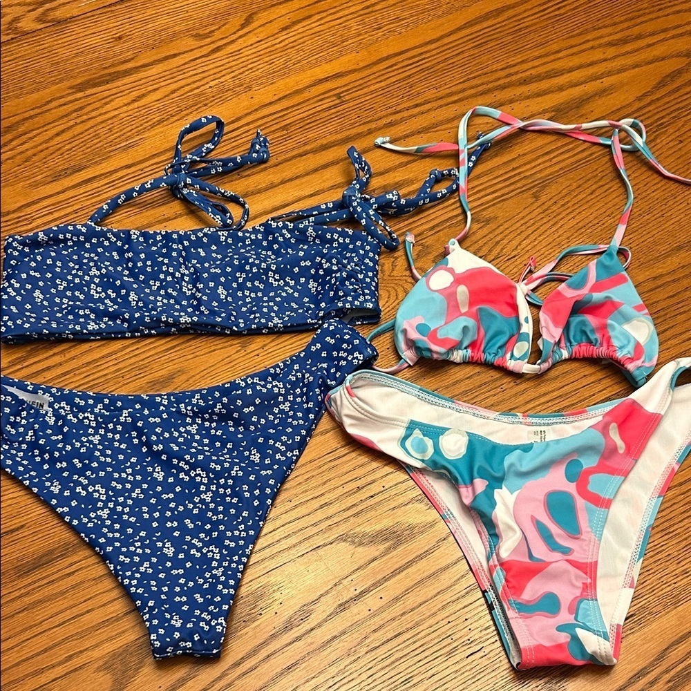 SHEIN Blue and Pink Bikinis